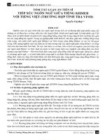 Tóm tắt luận án Tiếp xúc ngôn ngữ giữa tiếng khmer với tiếng việt (trường hợp tỉnh trà vinh)