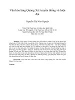 Văn hóa làng quảng xá truyền thống và hiện đại