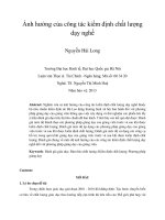 Ảnh hưởng của công tác kiểm định chất lượng dạy nghề đối với phương pháp giảng dạy tại trường cao đẳng nghề kỹ thuật thiết bị y tế 