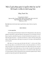 Một số giải pháp quản trị nguồn nhân lực tại sở kế hoạch và đầu tư tỉnh lạng sơn 