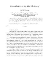 Phát triển kinh tế tập thể ở bắc giang 