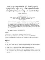 Giải pháp nâng cao hiệu quả hoạt động huy động vốn tại ngân hàng TMCP phát triển nhà đồng bằng sông cưu long chi nhánh hà nội 