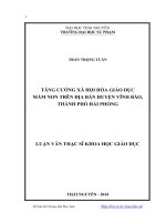 Tăng cường xã hội hóa giáo dục Mầm non trên địa bàn huyện Vĩnh Bảo, thành phố Hải Phòng