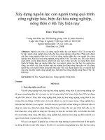 Xây dựng nguồn lực con người trong quá trình công nghiệp hóa, hiện đại hóa nông nghiệp, nông thôn ở hà tây hiện nay 