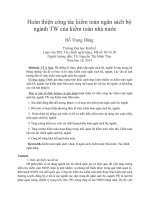 Hoàn thiện công tác kiểm toán ngân sách bộ ngành TW của kiểm toán nhà nước 