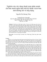 Nghiên cứu xây dựng thuật toán phân mảnh chỉ bản mười ngón dựa trên kỹ thuật véctơ hóa ảnh đường nét và ứng dụng 