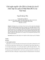Giải ngân nguồn vốn ODA có hoàn lại của tổ chức hợp tác quốc tế nhật bản (JICA) tại việt nam