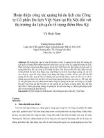 Hoàn thiện công tác quảng bá du lịch của công ty cổ phần du lịch việt nam tại hà nội đối với thị trường du lịch quốc tế trọng điểm hoa kỳ 