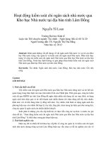 Hoạt động kiểm soát chi ngân sách nhà nước qua kho bạc nhà nước tại địa bàn tỉnh lâm đồng