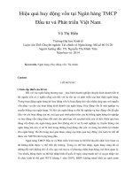 Hiệu quả huy động vốn tại ngân hàng TMCP đầu tư và phát triển việt nam 