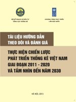 Tài liệu hướng dẫn theo dõi và đánh giá thực hiện chiến lược thống kê giai đoạn 2011  2020