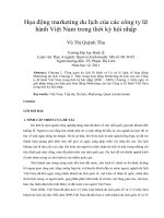 Họa động marketing du lịch của các công ty lữ hành việt nam trong thời kỳ hội nhập 