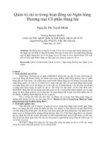 Quản trị rủi ro trong hoạt động tại ngân hàng thương mại cổ phần hàng hải 