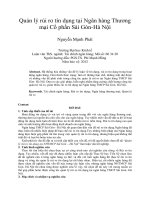 Quản lý rủi ro tín dụng tại ngân hàng thương mại cổ phần sài gòn hà nội 