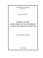 Thời hạn tố tụng trong pháp luật tố tụng hình sự và thực tiễn áp dụng tại việt nam