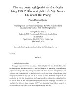 Cho vay doanh nghiệp nhỏ và vừa   ngân hàng TMCP đầu tư và phát triển việt nam   chi nhánh hải phòng 