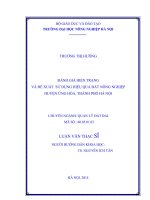Đánh giá hiện trạng và đề xuất sử dụng hiệu quả đất nông nghiệp huyện ứng hoà thành phố hà nội