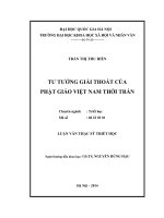 Tư tưởng giải thoát của phật giáo việt nam thời trần  luận văn ths  triết học