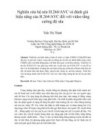 Nghiên cứu hệ nén h 264 AVC và đánh giá hiệu năng của h 264 AVC đối với video tăng cường độ sâu 