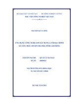 Ứng dụng công nghệ GPS xây dựng lưới địa chính xã tân châu, huyện di linh, tỉnh lâm đồng