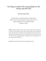 Tác động của phát triển công nghiệp tới môi trường tỉnh phú thọ 