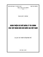 Hoàn thiện cơ chế tài chính của tập đoàn dầu khí quốc gia việt nam