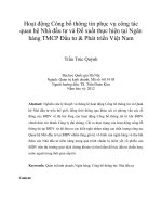 Hoạt động công bố thông tin phục vụ công tác quan hệ nhà đầu tư và đề xuất thực hiện tại ngân hàng TMCP đầu tư  phát triển việt nam 