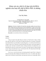 Khảo sát các chữ kí số dựa trên hệ RSA, nghiên cứu lược đồ chữ kí RSA PSS và những chuẩn hóa 