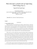 Phát triển dịch vụ thanh toán tại ngân hàng TMCP đông nam á 