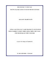 Nâng cao năng lực cạnh tranh của ngân hàng nông nghiệp và phát triển nông thôn việt nam  chi nhánh quận 5 đến năm 2020 