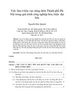 Việc làm ở khu vực nông thôn thành phố hà nội trong quá trình công nghiệp hóa, hiện đại hóa 
