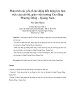 Phân tích các yếu tố tác động đến động lực làm việc của cán bộ, giáo viên trường cao đẳng phương đông – quảng nam 