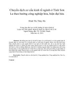 Chuyển dịch cơ cấu kinh tế ngành ở tỉnh sơn la theo hướng công nghiệp hóa, hiện đại hóa