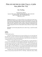 Phân tích tình hình tài chính công ty cổ phần thực phẩm đức việt