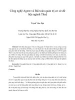 Công nghệ agent và bài toán quản trị cơ sở dữ liệu ngành thuế 