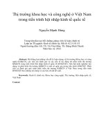 Thị trường khoa học và công nghệ ở việt nam trong tiến trình hội nhập kinh tế quốc tế
