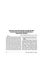 NHẬN THỨC về tác hại đối với sức KHỎE có LIÊN QUAN đến TRỒNG và CHẾ BIẾN THUỐC lá của NGƯỜI NÔNG dân TRỒNG THUỐC lá ở HUYỆN võ NHAI, THÁI NGUYÊN