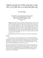 Nghiên cứu kiến trúc CSDL trong dịch vụ dựa trên vị trí (LBS) trên cơ sở điện toán đám mây 