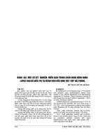 ĐÁNH GIÁ một số xét NGHIỆM MIỄN DỊCH TRONG CHẨN đoán BỆNH NHÂN LUPUS BAN đỏ điều TRỊ tại BỆNH VIỆN hữu NGHỊ VIỆT TIỆP hải PHÒNG