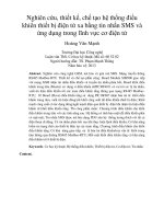 Nghiên cứu, thiết kế, chế tạo hệ thống điều khiển thiết bị điện từ xa bằng tin nhắn SMS và ứng dụng trong lĩnh vực cơ điện tử 