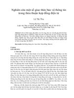 Nghiên cứu một số giao thức bảo vệ thông tin trong thỏa thuận hợp đồng điện tử 