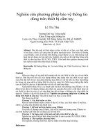 Nghiên cứu phương pháp bảo vệ thông tin dùng trên thiết bị cầm tay 