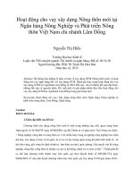 Hoạt động cho vay xây dựng nông thôn mới tại ngân hàng nông nghiệp và phát triển nông thôn việt nam chi nhánh lâm đồng 