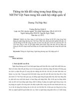 Thông tin bất đối xứng trong hoạt động của NHTM việt nam trong bối cảnh hội nhập quốc tế