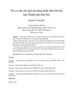 Tái cơ cấu các quỹ tín dụng nhân dân trên địa bàn thành phố hà nội 