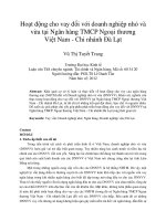 Hoạt động cho vay đối với doanh nghiệp nhỏ và vừa tại ngân hàng TMCP ngoại thương việt nam   chi nhánh đà lạt 