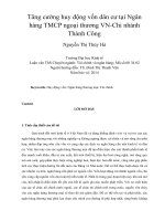 Tăng cường huy động vốn dân cư tại ngân hàng TMCP ngoại thương VN chi nhánh thành công 