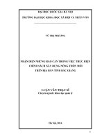 Nhận diện những rào cản trong việc thực hiện chính sách xây dựng nông thôn mới trên địa bàn tỉnh bắc giang 