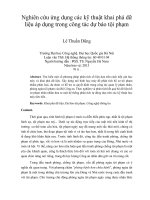 Nghiên cứu ứng dụng các kỹ thuật khai phá dữ liệu áp dụng trong công tác dự báo tội phạm 