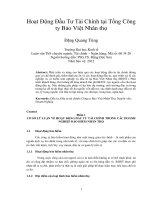 Hoạt động đầu tư tài chính tại tổng công ty bảo việt nhân thọ 